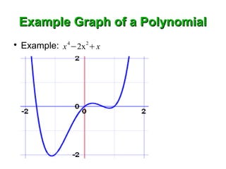 Example Graph of a Polynomial

    Example: x 4−2x 2+ x
 