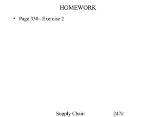 HOMEWORK
• Page 330– Exercise 2




                  Supply Chain   247#
 