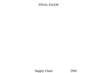 FINAL EXAM




Supply Chain   296#
 
