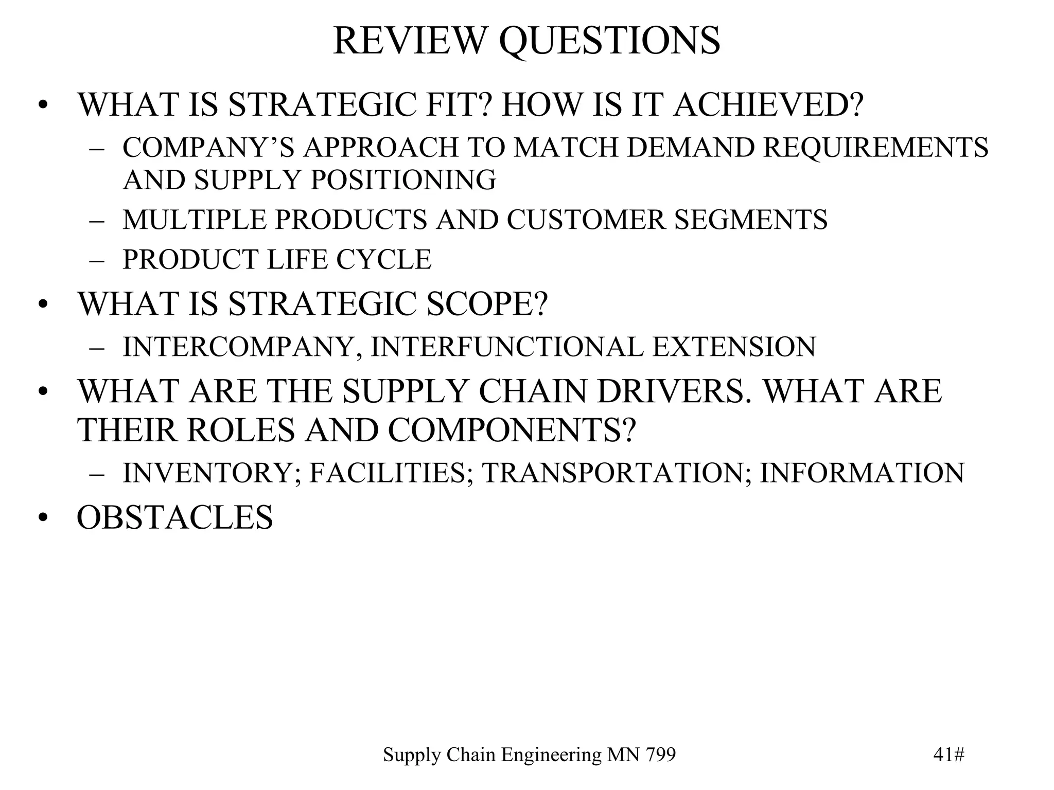 Supply Chain Engineering | PPT
