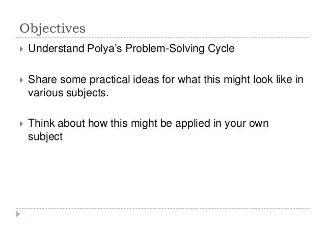 Polya problem solving cycle