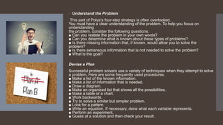 Polya's Problem - Solving Strategy | PPTX