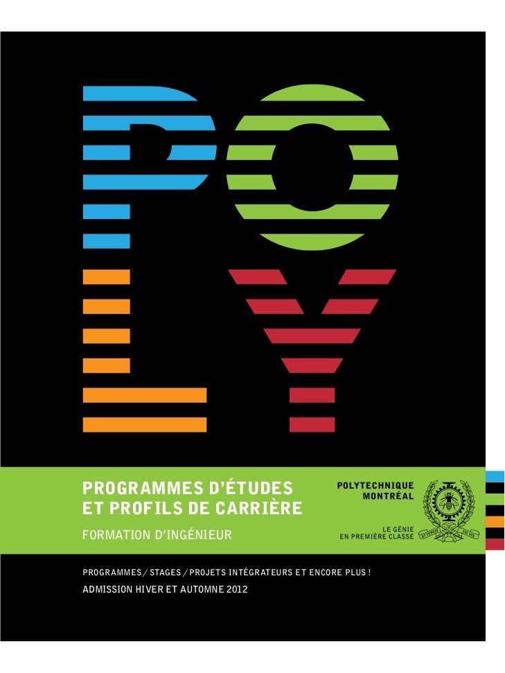 Brochure baccalauréat Polytechnique Montréal 2012
