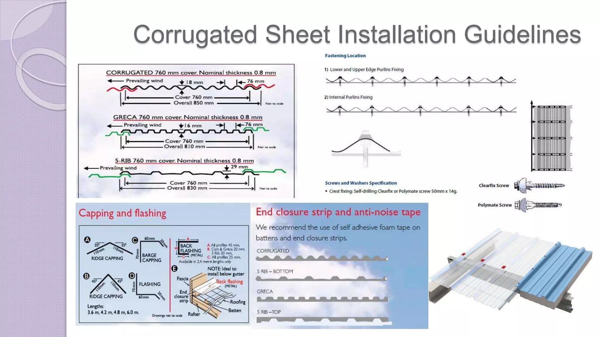 Corrugated Sheet Installation Guidelines
 