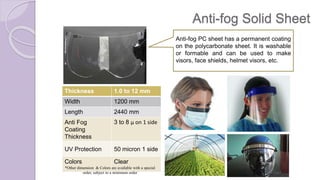 Polycarbonate sheets Details | PPTX