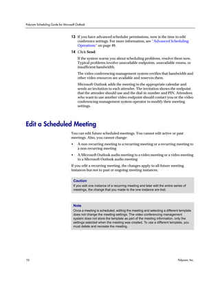 Polycom Scheduling Guide for Microsoft® Outlook® | PDF