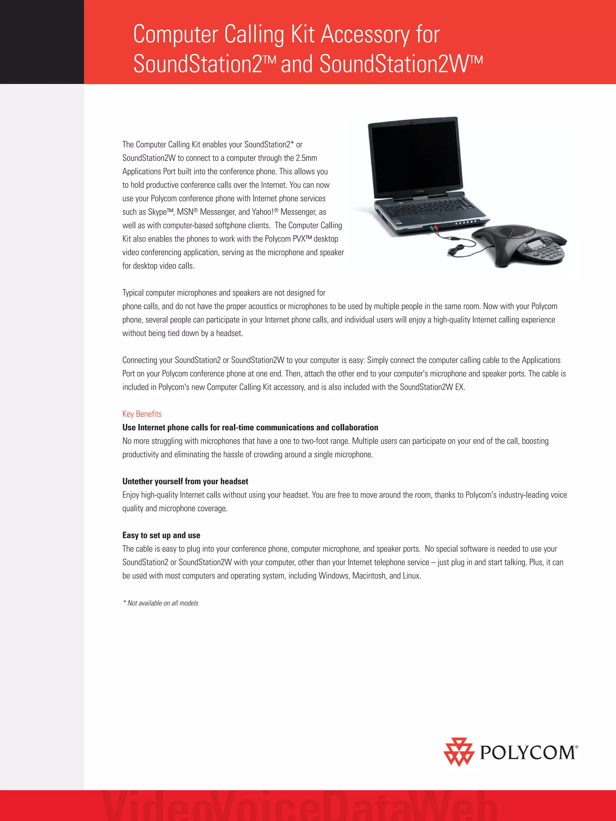 Polycom computer calling kit data sheet | PDF | Web Conferencing ...