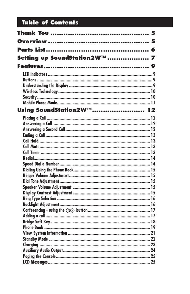Polycom Sound Station 2w User Guide