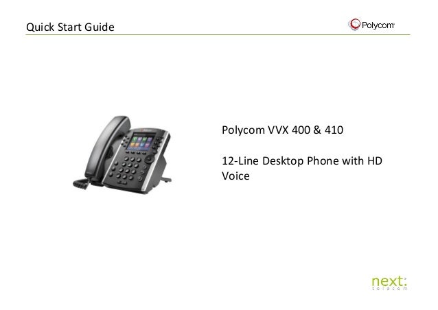 Polycom vvx 400 Handset Guide