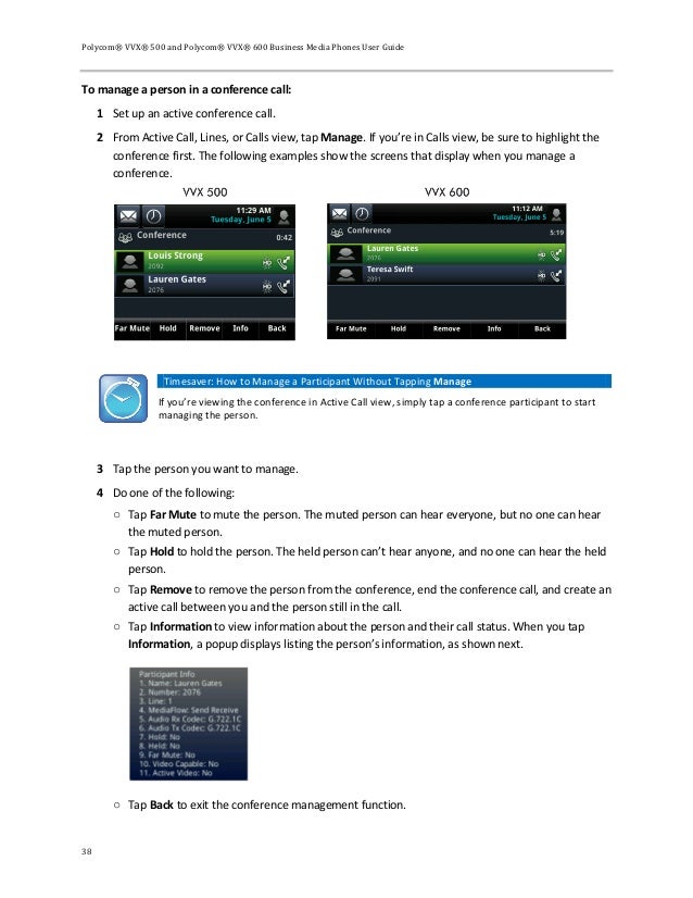 Polycom vvx500 vvx600 user guide