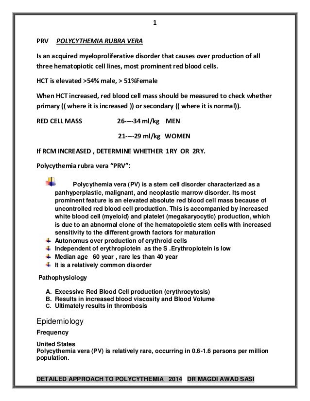 polycythemia by dr magdi sasi 2014 polycythemia rubra vera