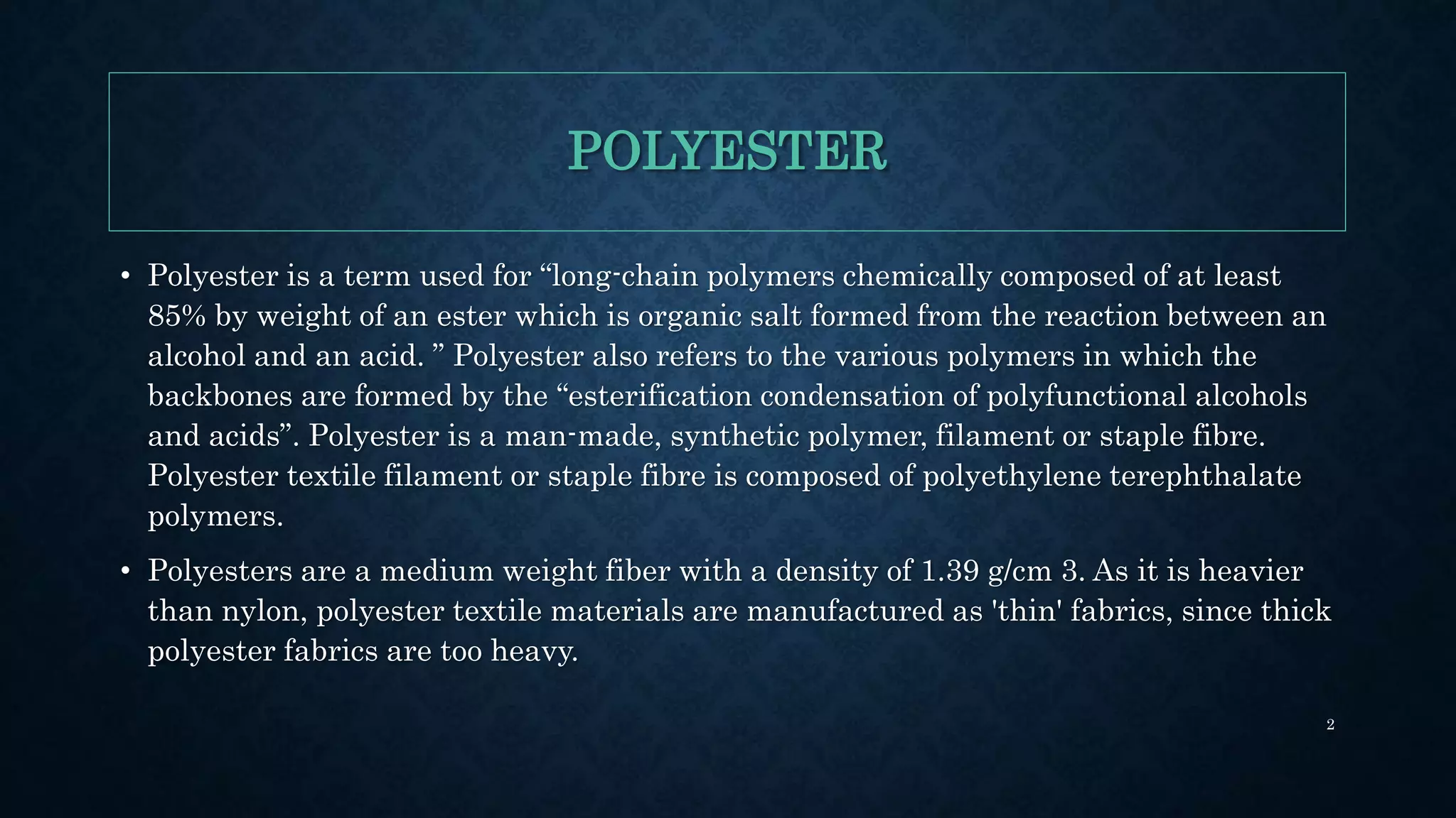 Polyester fibre. | PPTX