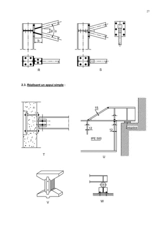 27
2.3. Réalisant un appui simple :
R
b
g θ
S
V W
T
IPE 500
U
12
12
15
néoprène
 