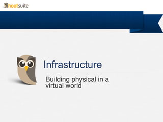 Infrastructure
Building physical in a
virtual world!
 