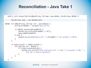 Reconciliation - Java Take 1
 