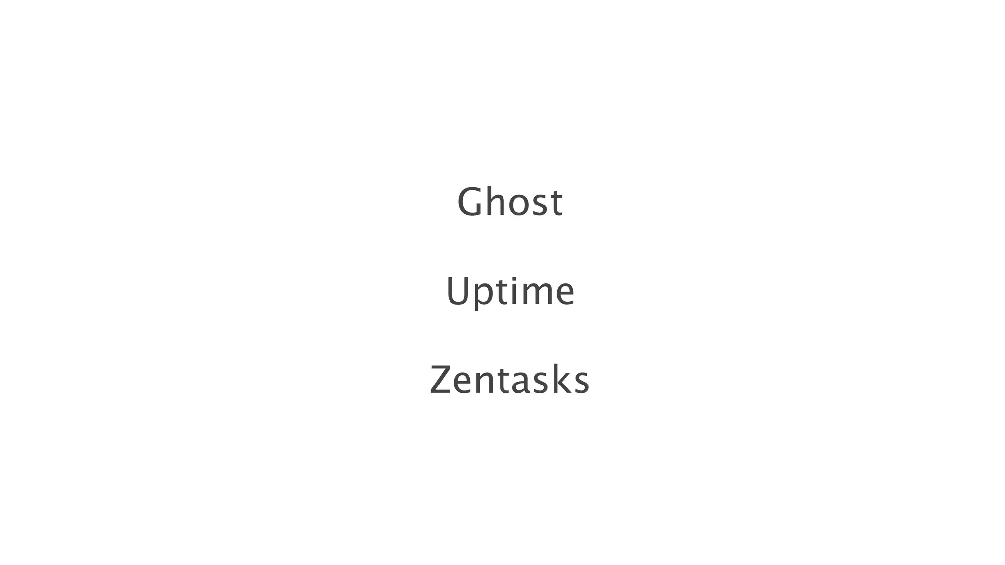 Ghost
Uptime
Zentasks