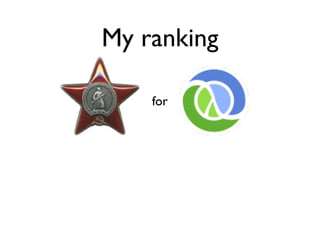 My ranking

    for
 