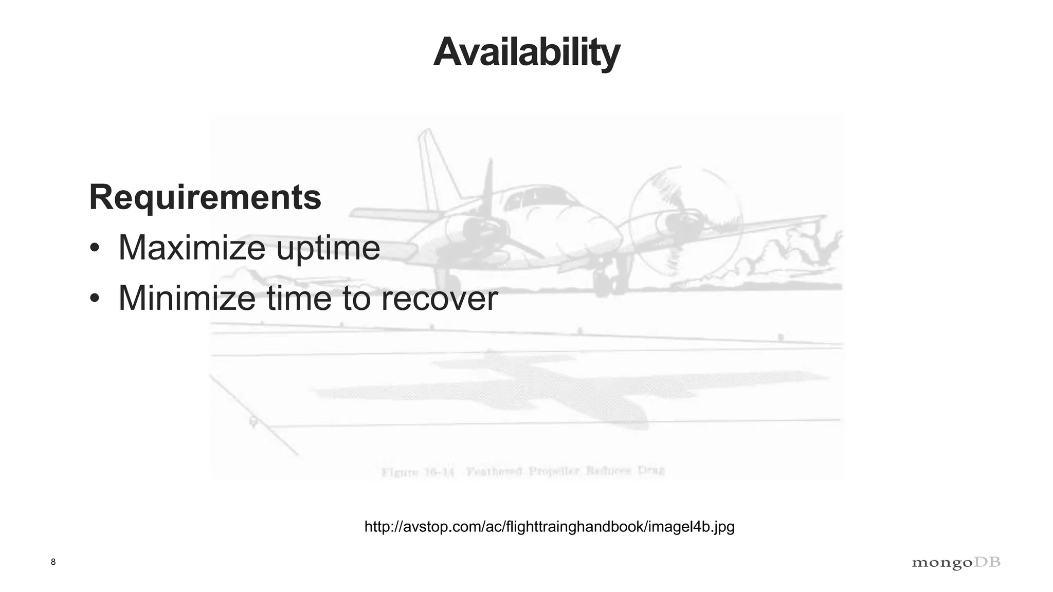 8
Availability
http://avstop.com/ac/flighttrainghandbook/imagel4b.jpg
Requirements
• Maximize uptime
• Minimize time to recover
 
