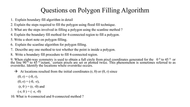 Polygon filling algorithm