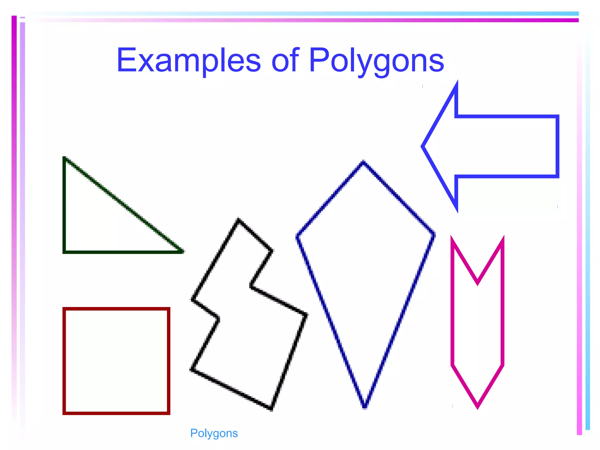 Examples of Polygons
Polygons
 