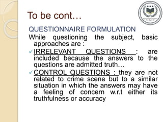 Polygraph Control Questions Polygraph test | PPTX