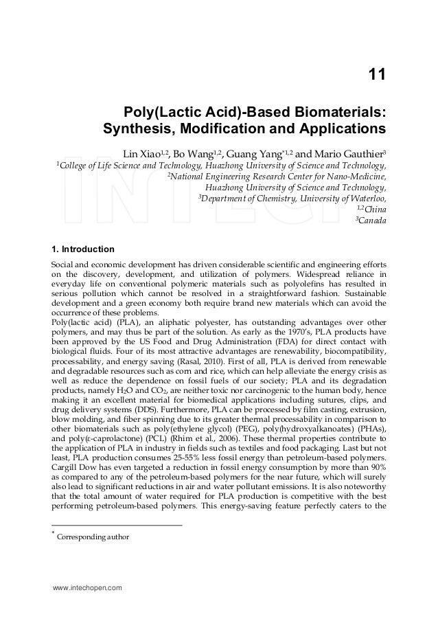 Poly Lactic Acid Based Biomaterials Tg Tm
