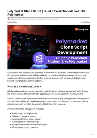Build a Decentralized Prediction Market Platform Like Polymarket with ...