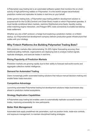 Polymarket Copy Trading Bot Development Company | PDF