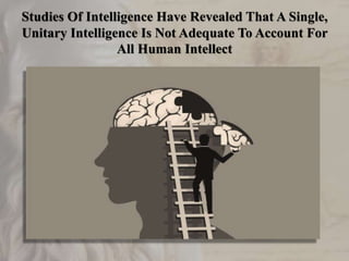 Studies Of Intelligence Have Revealed That A Single,
Unitary Intelligence Is Not Adequate To Account For
All Human Intellect
 