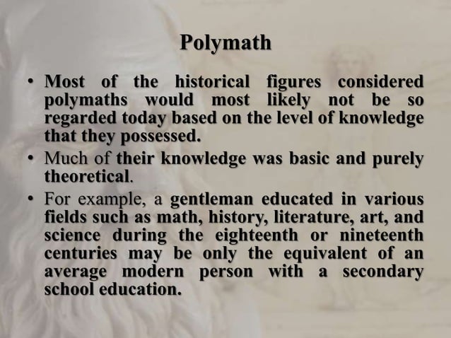 Polymath(Renaissance man) | PPT | Free Download