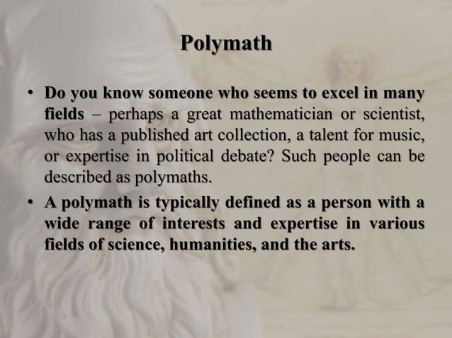Polymath(Renaissance man) | PPT