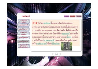 Code: 6.6




                  พอลิเมอร์                                                   แบบทดสอบ แหล่ งข้ อมูล จุดประสงค์

                ความหมายของ
                  พอลิเมอร์
             พอลิเมอร์ ธรรมชาติ
                                    ยาง คือวัสดุพอลิเมอร์ที?ประกอบด้วยไฮโดรเจนและ
                                                                        ่
                                    คาร์บอน ยางเป็ นวัสดุที?มีความยืดหยุนสู ง ยางที?มีตนกําเนิดจาก
                                                                                       ้
            พอลิเมอร์ สังเคราะห์
                                    ธรรมชาติจะมาจากของเหลวของพืชบางชนิด ซึ? งมีลกษณะเป็ นั
                การสังเคราะห์
                  พอลิเมอร์         ของเหลวสี ขาว คล้ายนํHานม มีสมบัติเป็ นคอลลอยด์ อนุภาคเล็ก
             โครงสร้ างพอลิเมอร์    มีตวกลางเป็ นนํHา ยางในสภาพของเหลวเรี ยกว่านํHายาง ยางที?เกิด
                                       ั
             ผลิตภัณฑ์ พอลิเมอร์
                                    จากพืชนีHเรี ยกว่ายางธรรมชาติ ในขณะเดียวกันมนุษย์สามารถ
               ปัญหาจากการใช้
                                    สร้างยางสังเคราะห์ได้จากปิ โตรเลียม
              ผลิตภัณฑ์ พอลิเมอร์



                                                                  6 of 9
 