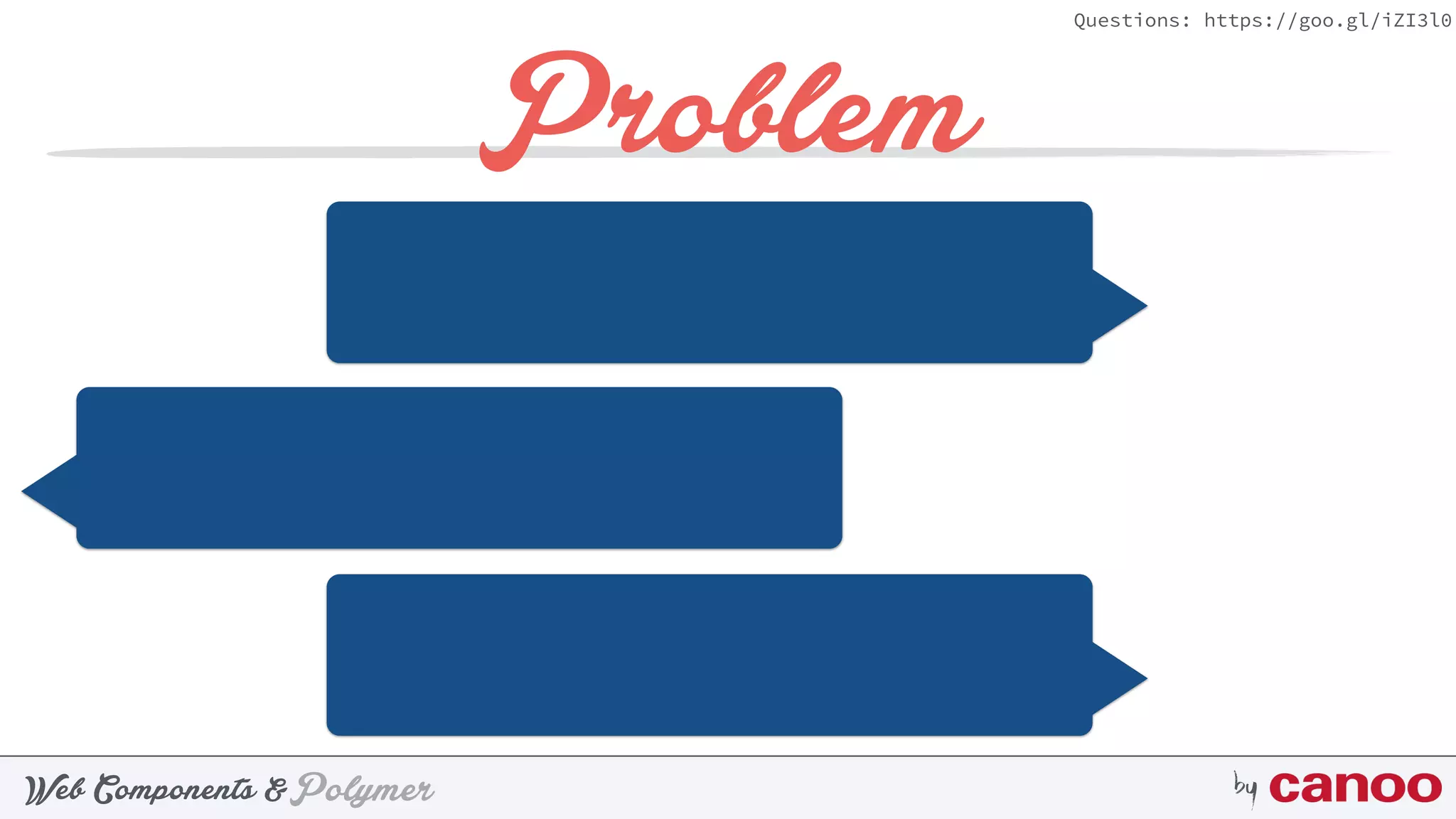 PolymerWeb Components & by
Questions: https://goo.gl/iZI3l0
Problem
 