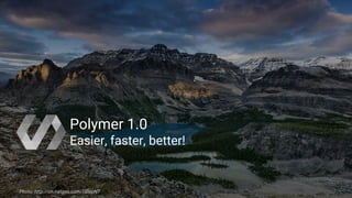 Polymer 1.0
Easier, faster, better!
Photo: http://on.natgeo.com/1BlepN7
 