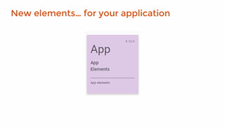 New elements… for your application
 