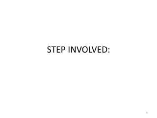 STEP INVOLVED:
6
 
