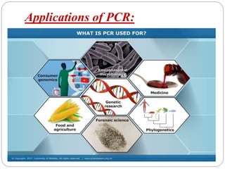 Applications of PCR:
 