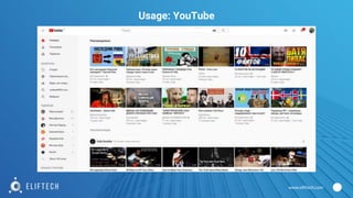 www.eliftech.com
Usage: YouTube
 