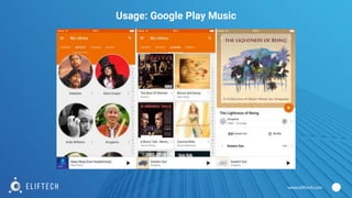 www.eliftech.com
Usage: Google Play Music
 