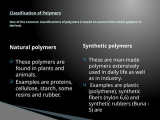A Powerpoint presentation on the topic polymer chemistry | PPT