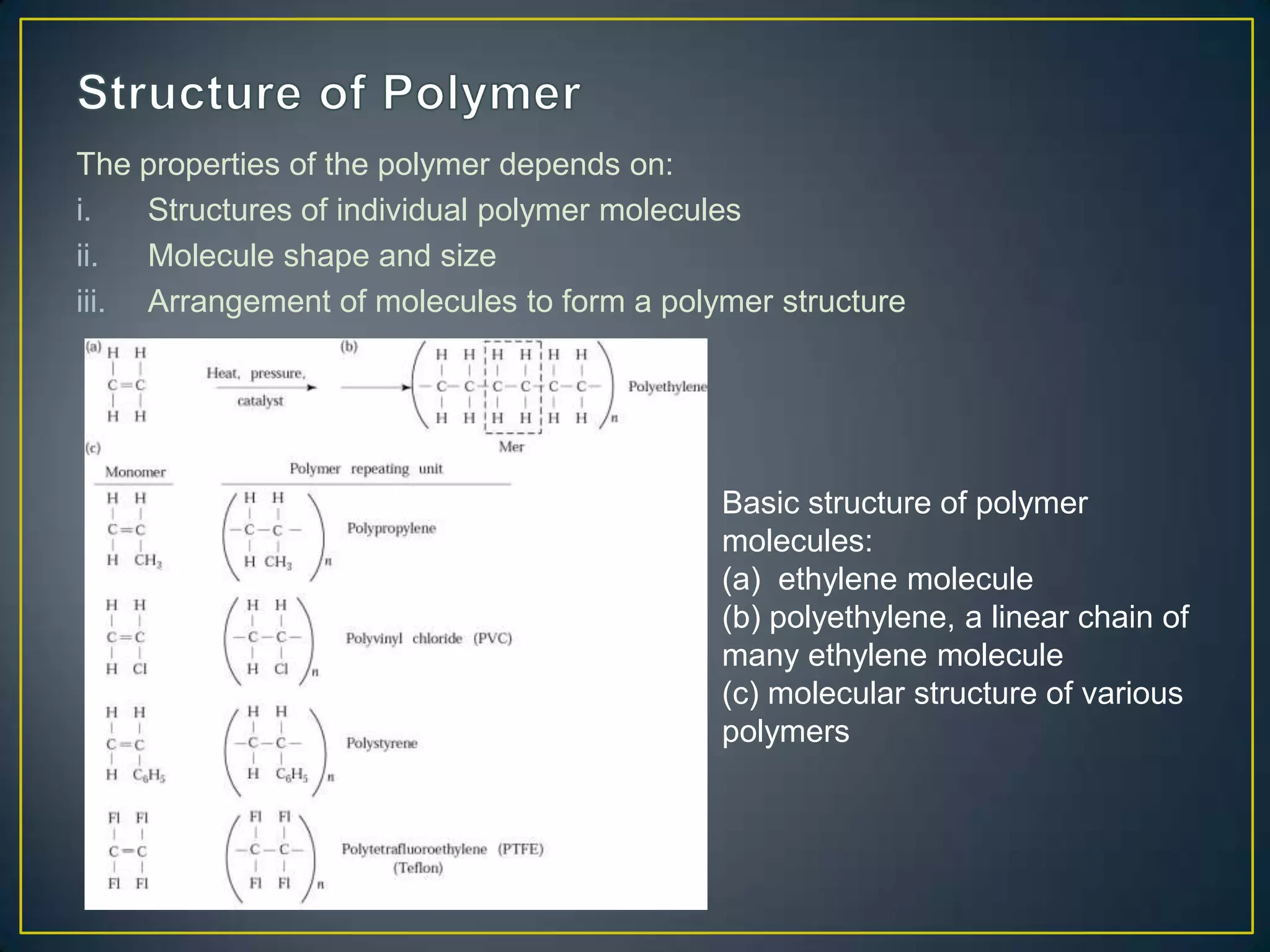 Polymerization and structure of polymers | PPTX