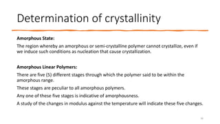 Mechanism and Kinetics of Polymer Crystallization and Amorphous States ...