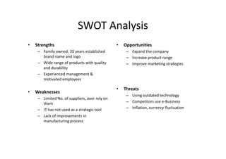 Swot Examples Manufacturing Pdf Polymer Products Company | PDF