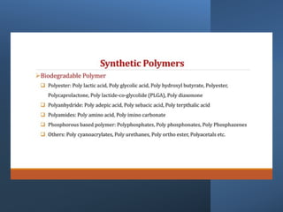 INTRODUCTION, CLASSIFICATION AND OF POLYMERS