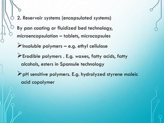 Polymers novel drug delivery system for modern pharmacy | PDF