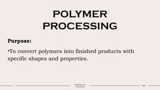 POLYMER processing and I their uses in industry | PPTX