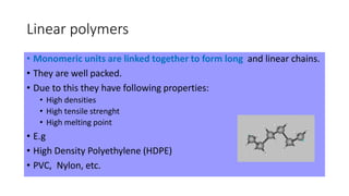 Linear Polymers Examples Applications Polymers final | PDF