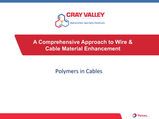 A Comprehensive Approach to Wire &
    Cable Material Enhancement



       Polymers in Cables
 