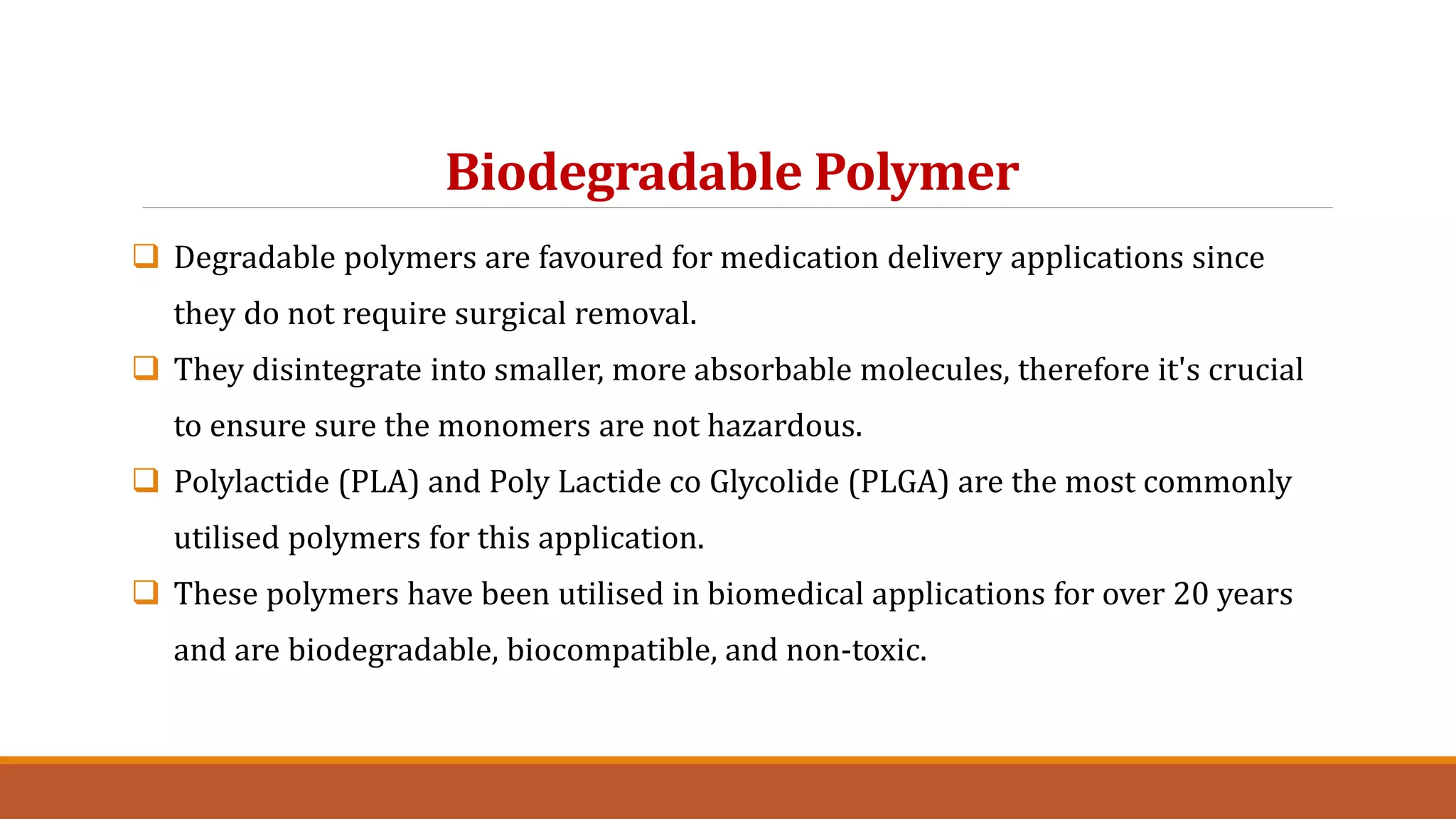 Polymers in controlled release Drug Delivery System | PDF