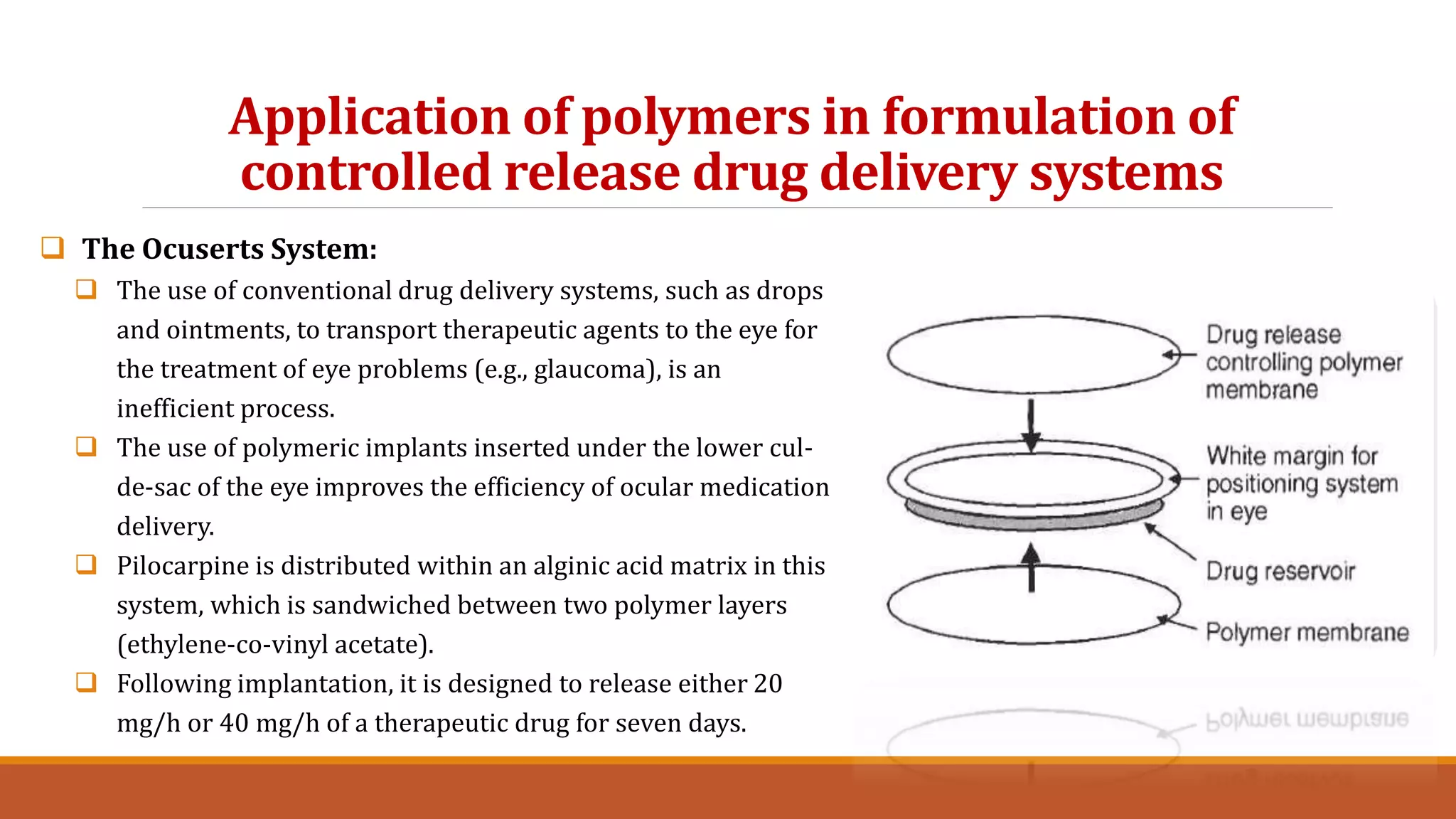 Polymers in controlled release Drug Delivery System | PDF